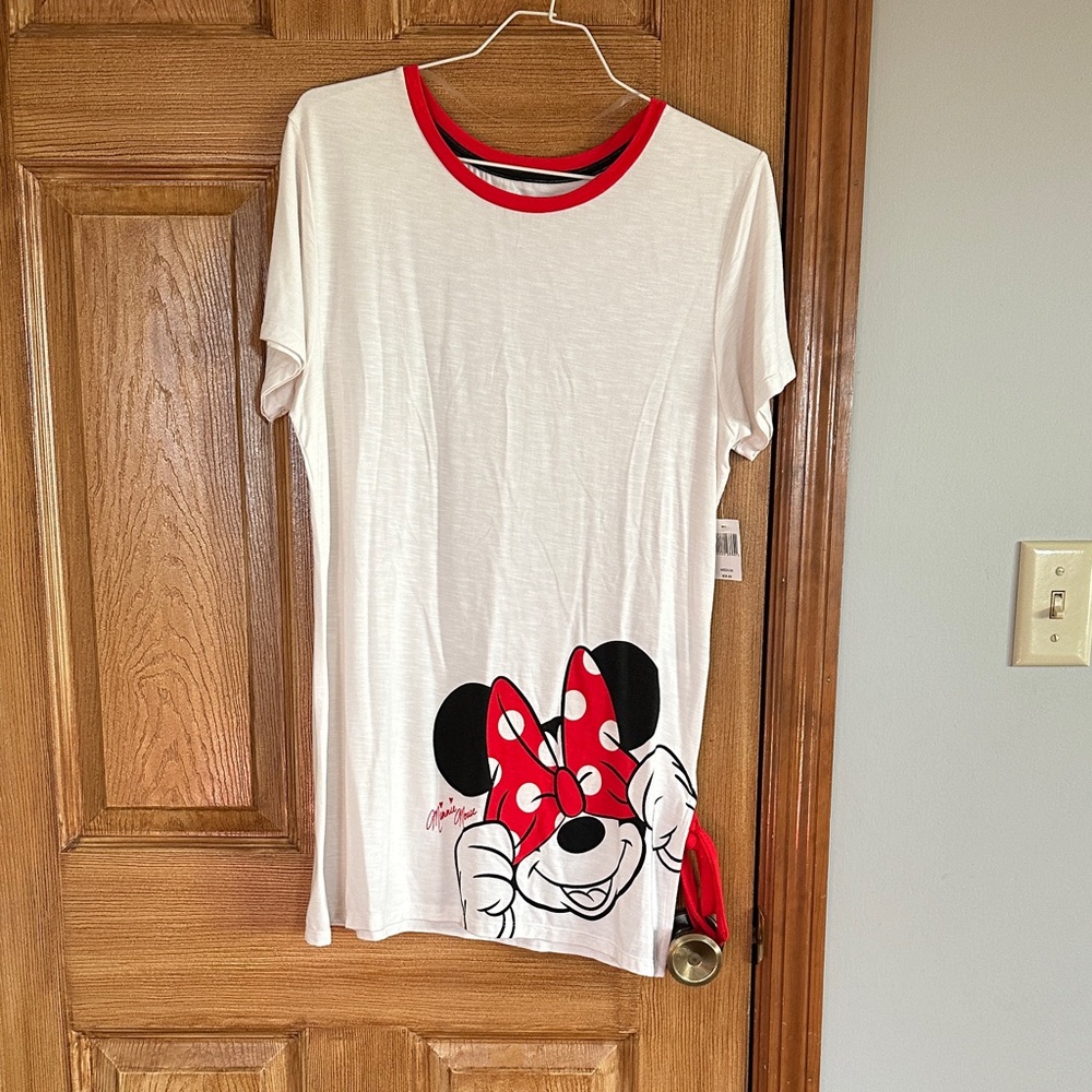 Disney White and Red Minnie Mouse Tunic Top